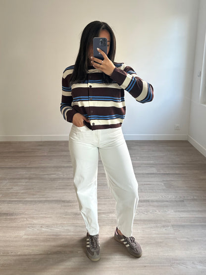 Jean barrel blanc