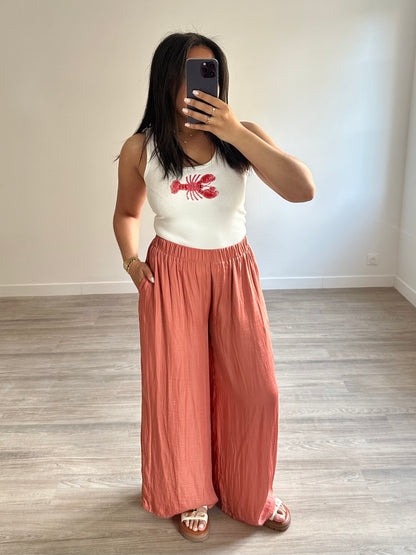 Pantalon fluide - terracotta