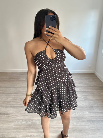 Robe Baz à pois - marron