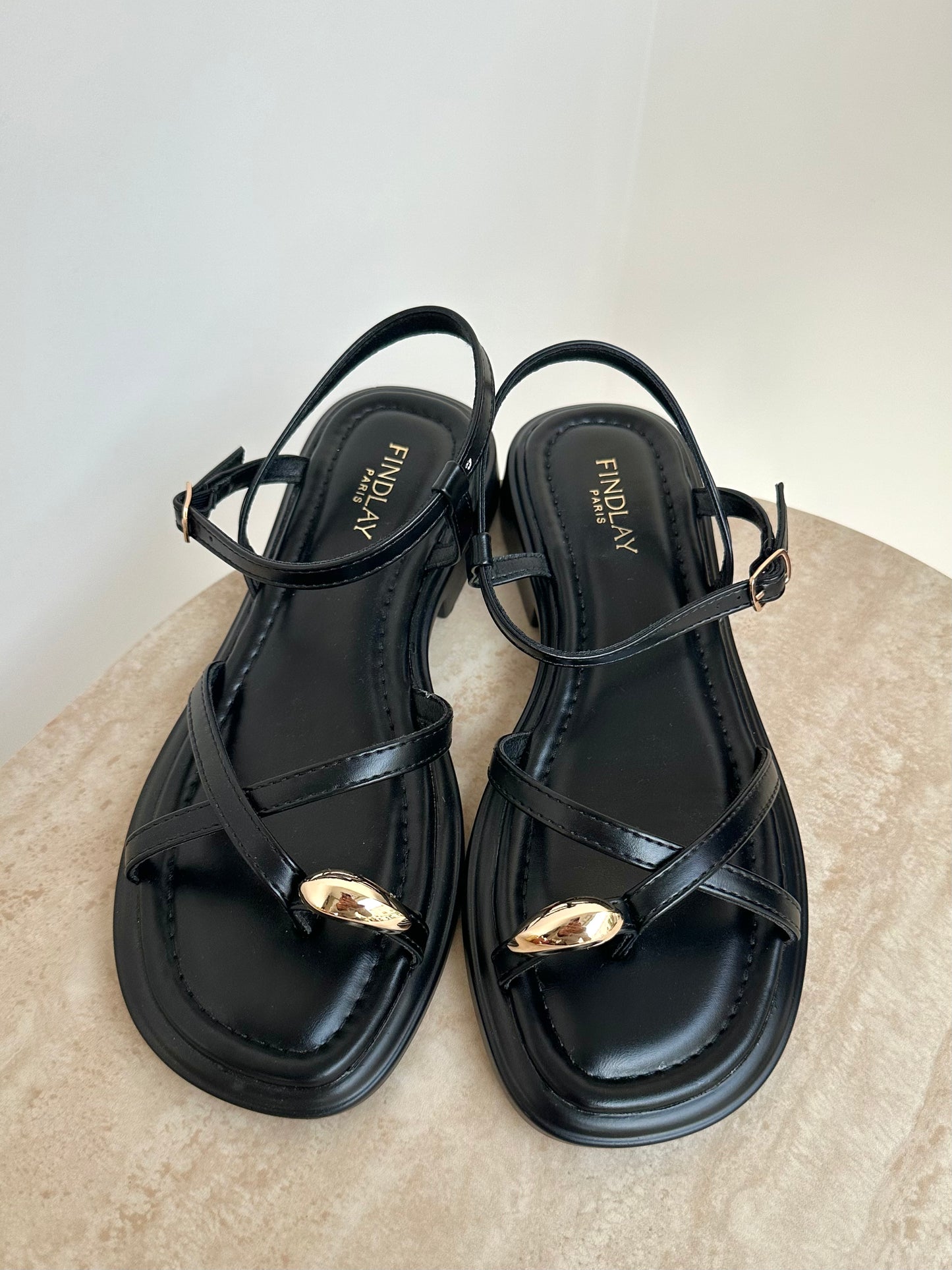 Sandales Gold - noir