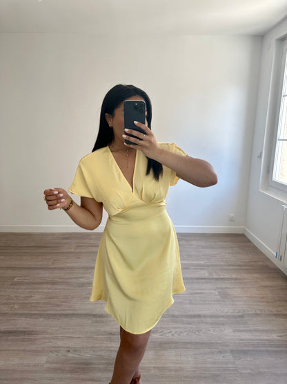 Robe satinée Noa - jaune