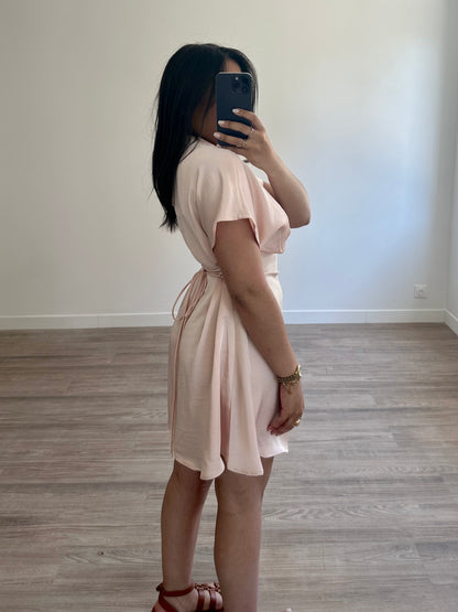 Robe satinée Noa - rose