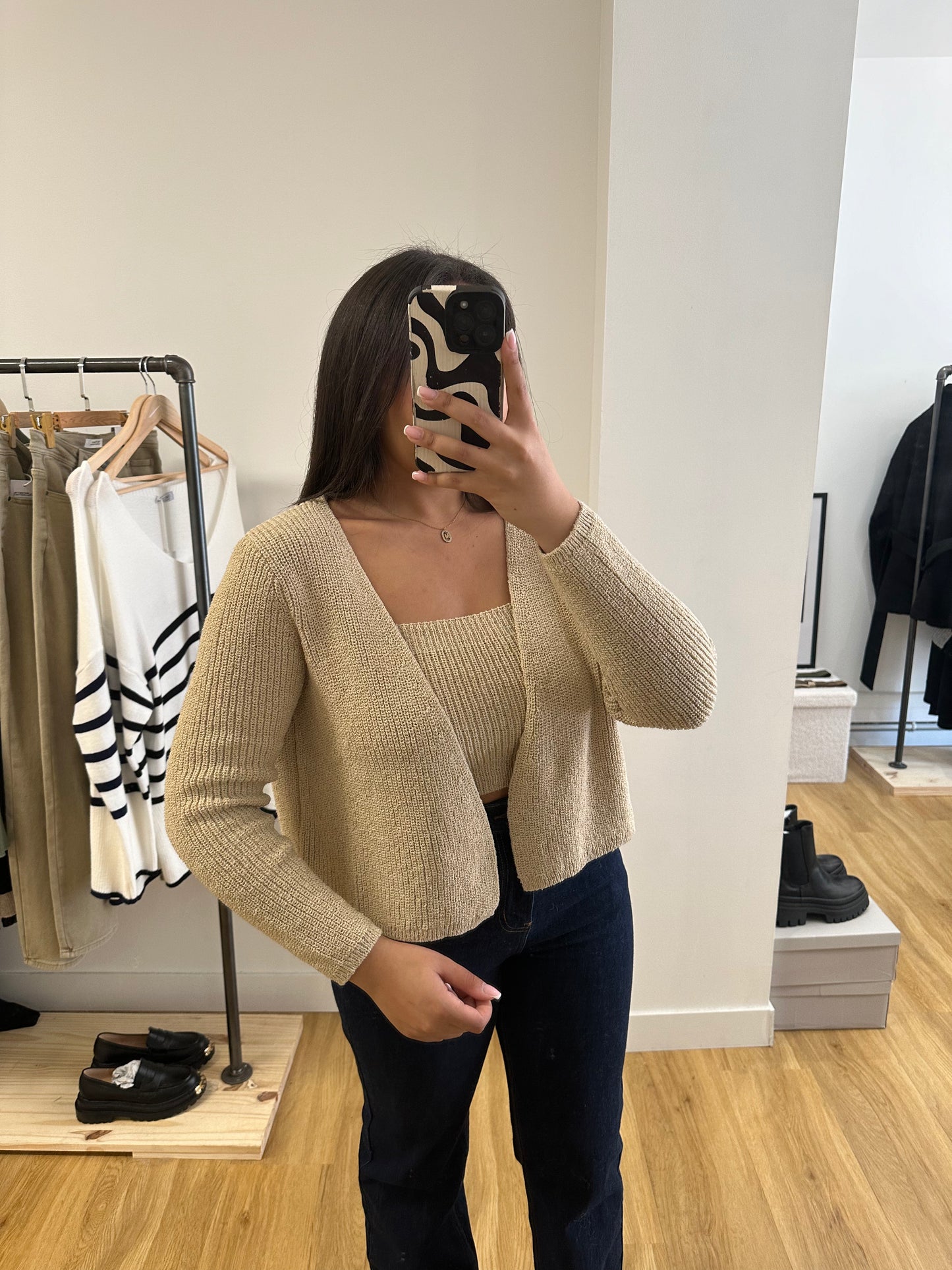 Gilet en maille beige