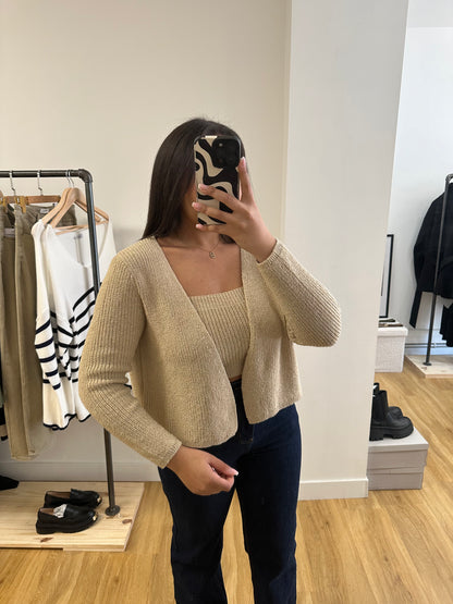 Gilet en maille beige