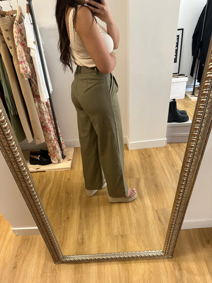 Pantalon lin kaki