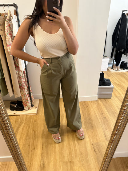 Pantalon lin kaki