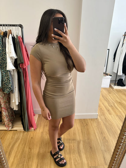 Robe drapée - taupe