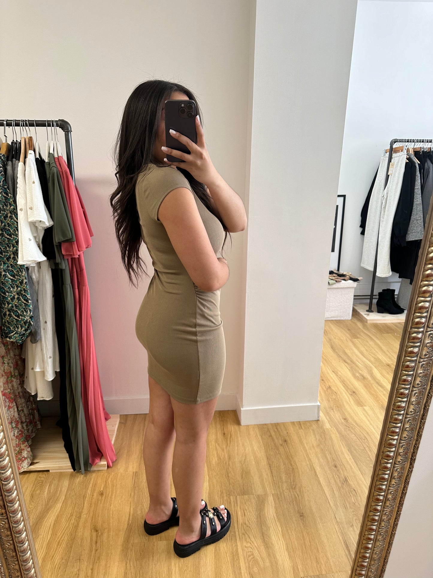 Robe drapée - taupe