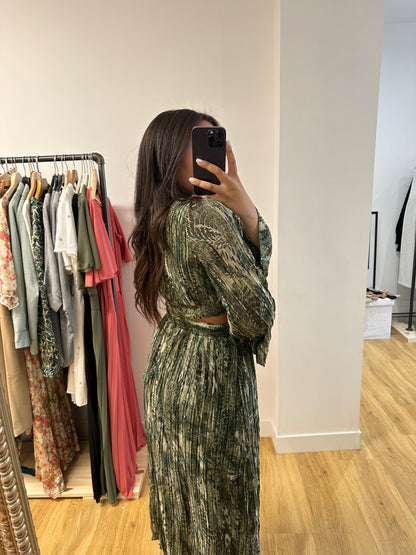 Robe à découpes serpent - vert