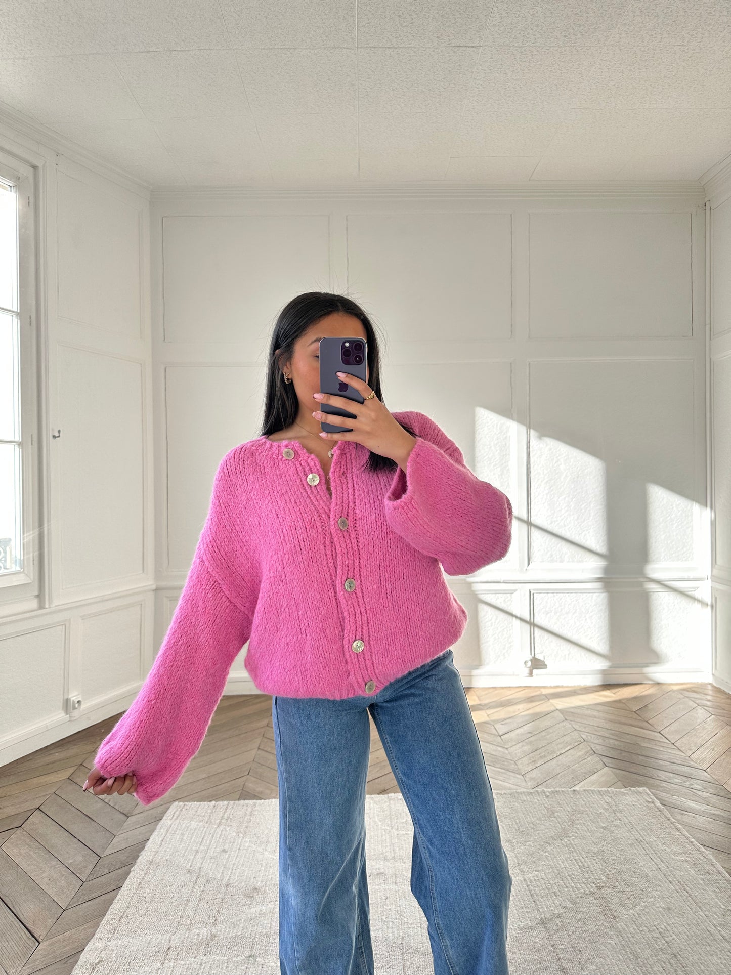 Gilet Graziella - rose fuschia