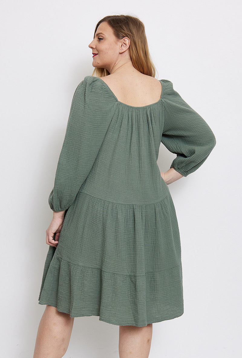 Robe en gaz de coton - Curvy