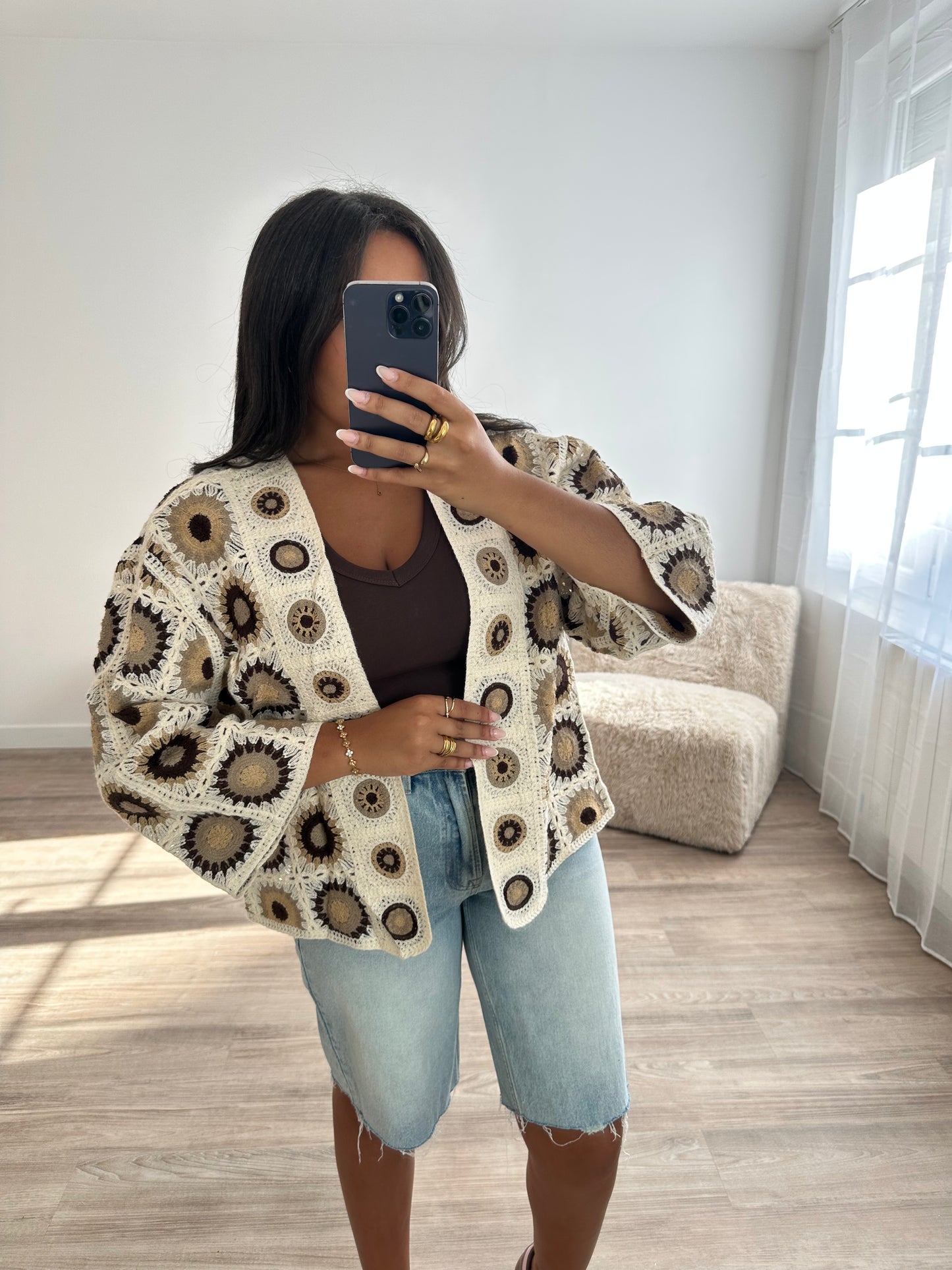 Gilet crochet - marron