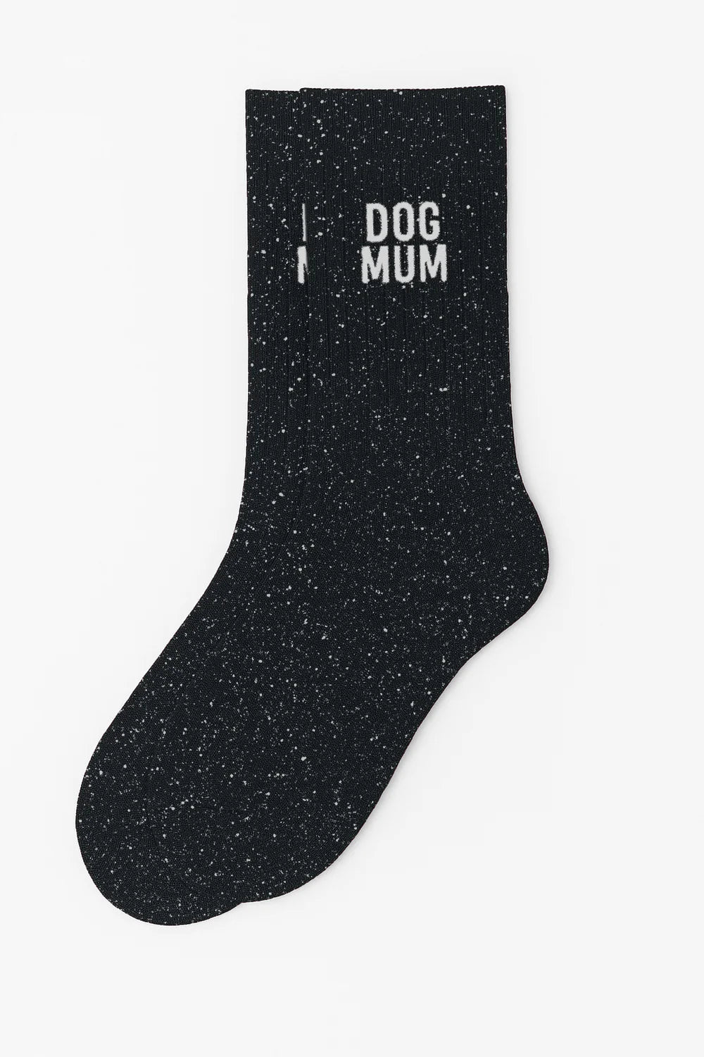Chaussettes à paillettes - dog mum - noir