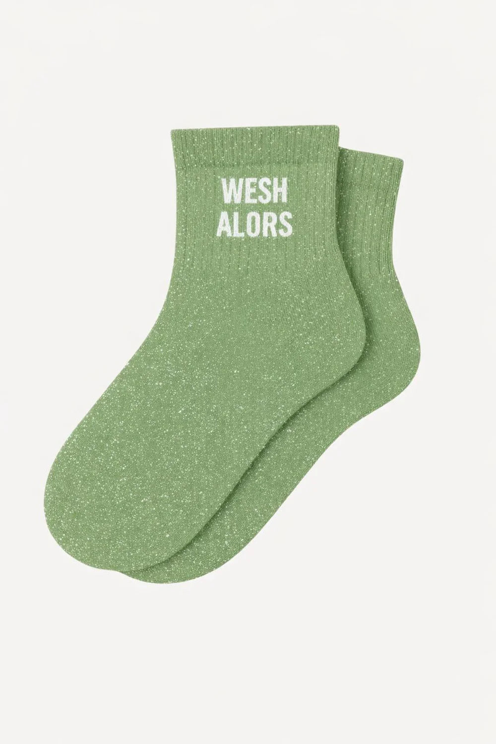 Chaussettes courtes à paillettes - wesh alors - vert