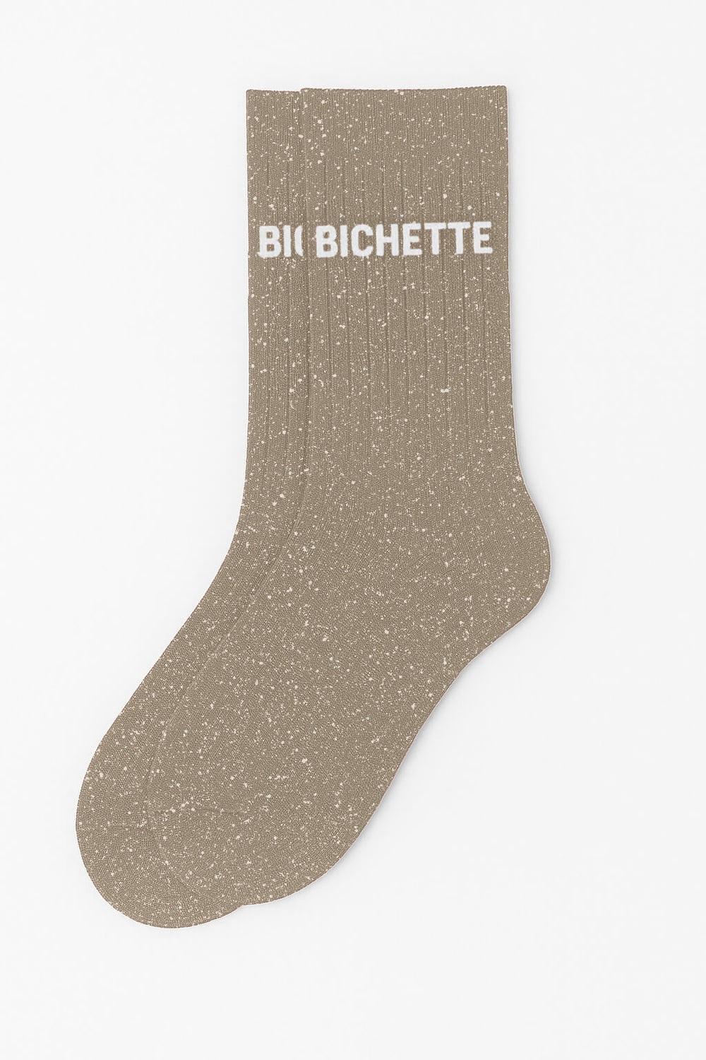 Chaussettes à paillettes - bichette - rose gold