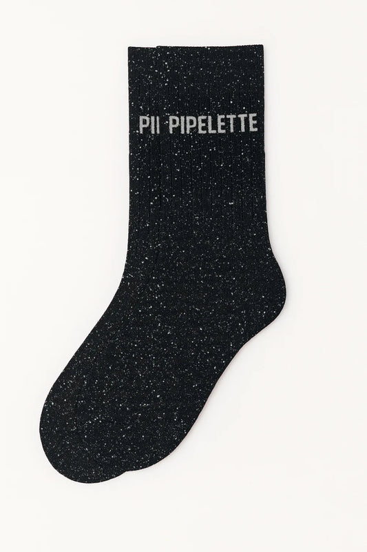 Chaussettes à paillettes - pipelette - noir